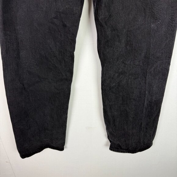 Abercrombie & Fitch The '90s Relaxed Jean High Rise Slit Black Size 33 16L LONG - Picture 9 of 10